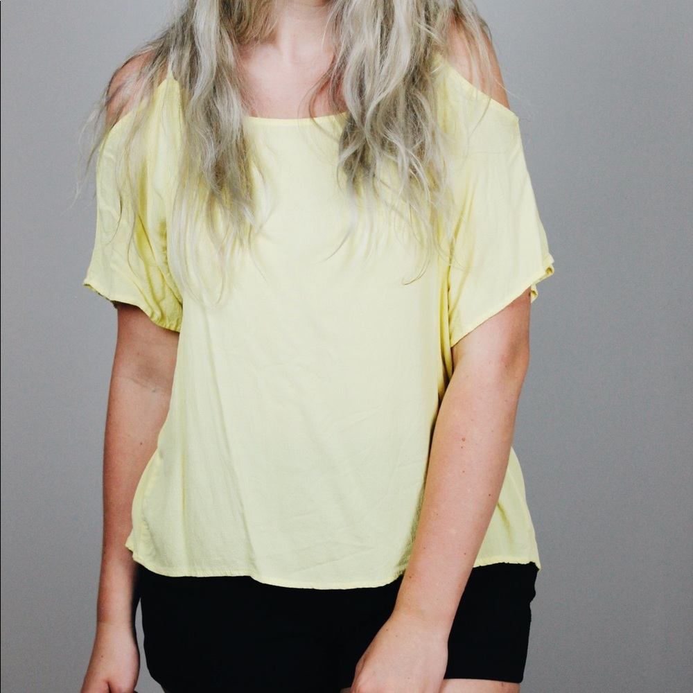 Cold Shoulder Yellow Top